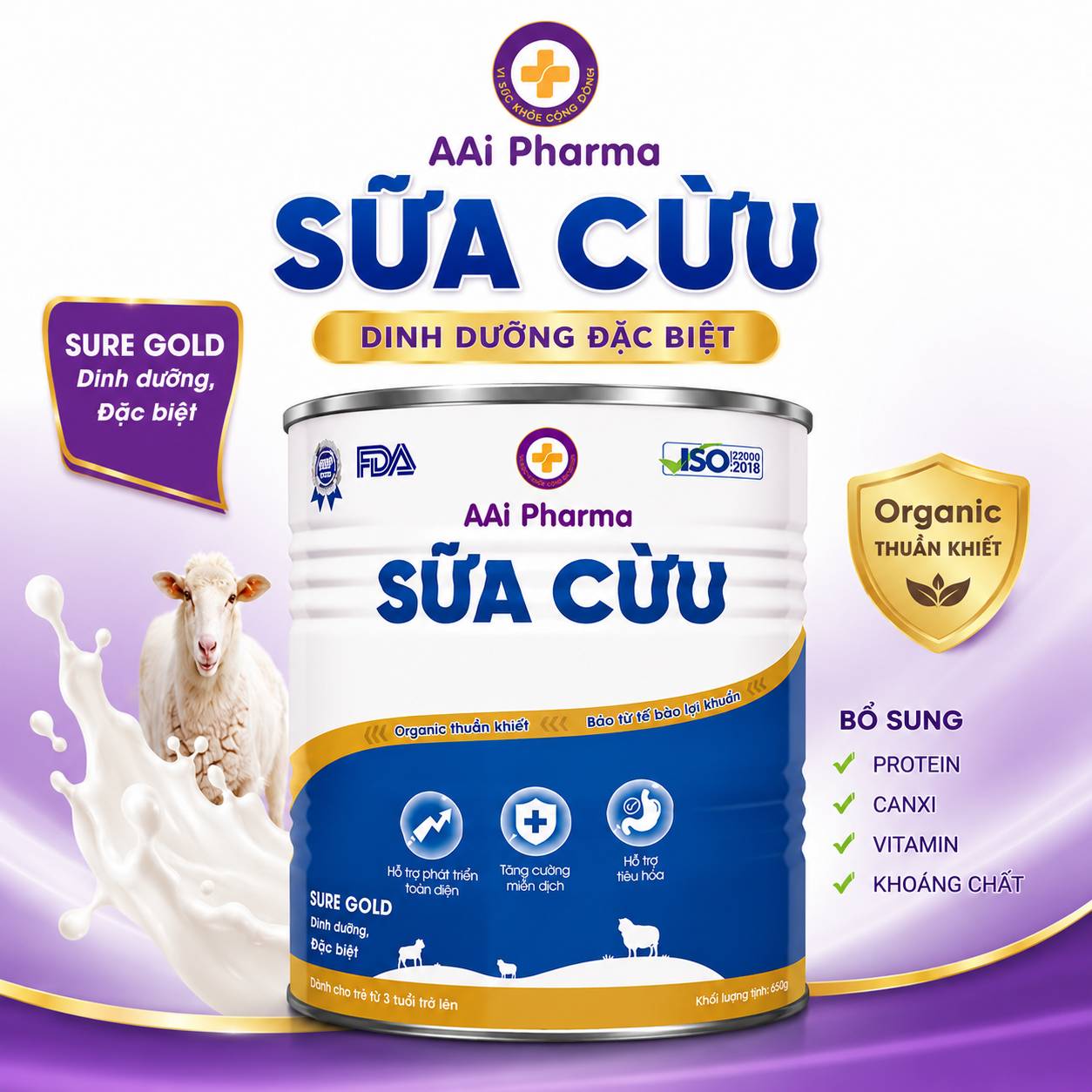  Sữa Cừu SureGold 650g